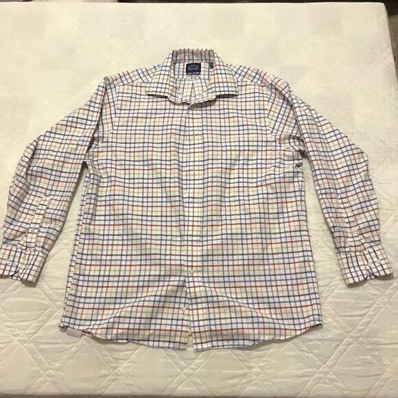 Eagle stretch collar multi color button up long sleeve shirt Large - Picture 1 of 3
